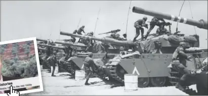  ??  ?? Israeli tanks prepare for battle during the Six-Day War. Left: Michael Davies of Parallel Histories