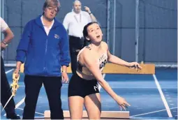  ??  ?? ●●Lola Unsworth takes Shot Put Bronze