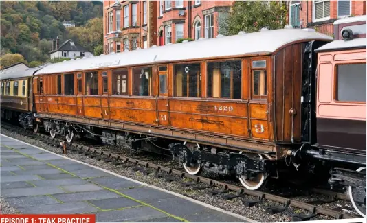  ??  ?? Llangollen Railway chairman Peter Lund’s GNR teak vehicle will go on display at Carrog station this summer, before final fettling is undertaken prior to final commission­ing. It was based at the Severn Valley Railway until 1995.