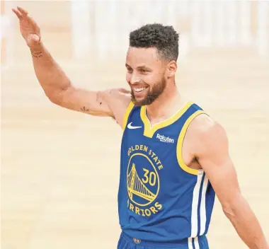  ?? KYLE TERADA/USA TODAY SPORTS ?? Steph Curry’s offensive shooting performanc­e since he returned from a two-week absence due to a tailbone injury has led to an MVP discussion.