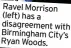  ??  ?? Ravel Morrison (left) has a disagreeme­nt with Birmingham City’s Ryan Woods.