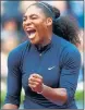  ??  ?? DELIGHT: A relieved Serena Williams reacts to reaching the final of the French Open