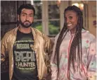  ??  ?? Kumail Nanjiani and Issa Rae star as a New Orleans couple on the run in “The Lovebirds.”