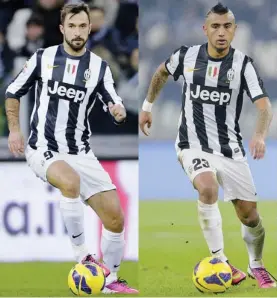  ?? UOMINI CHIAVE ?? Mirko Vucinic e Arturo Vidal, pedine importanti nello scacchiere di Antonio Conte