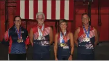  ?? MEDIANEWS GROUP FILE PHOTO ?? From left to right: GiGi Copeland, Chris Marquart, Rose Walters and Dave Andrien competed in the World Dragon Boat Championsh­ips this past August in Thailand. They brought home gold, silver and bronze medals.