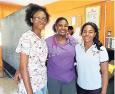  ??  ?? Some of the medical doctors who volunteere­d their services are (from left) Dr Renne Badroe, Dr O’Danielle O’Sullivan and Dr Trudy-Ann Johnson.