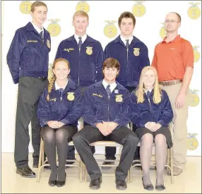  ?? COURTESY PHOTO ?? Prairie Grove FFA members participat­ed in the Leadership Camp: (back, left) Nick Pohlman, Kinder Harlow, Thomas Collins; (front, left) Reagan Rochier, Jon Hays, Ali Edger. in