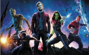  ??  ?? Guardians of the Galaxy (Saturday, BBC One, 10.20p.m.) - visually stunning with a great playlist of tunes as a soundtrack.