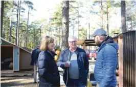  ??  ?? Maiken Messel og Geir Fredrik Sissener i samtale med styreleder i Canvas Hove, Vebjørn Haugerud.