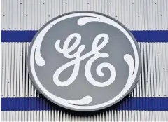  ?? AFP ?? The logo of General Electric Company is seen at a factory in Montoir-de-Bretagne, western France.