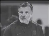  ?? Associated Press ?? United States interim head coach Anthony Hudson stands on the sideline before an internatio­nal friendly against Serbia, Wednesday, in Los Angeles.