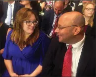  ?? Arkansas Democrat-Gazette/FRANK E. LOCKWOOD ?? Lee Philip Rudofsky and his wife, Soraya, wait for the start of the confirmati­on hearing Wednesday on Capitol Hill on Rudofsky’s nomination to the U.S. District Court for the Eastern District of Arkansas.