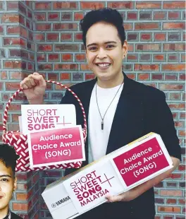  ??  ?? Ronnie awarded the Short+Sweet Malaysia 2020 Audience Choice Award for his song All Nighter.