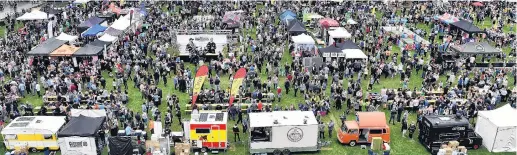  ?? PHOTO: PETER MCINTOSH ?? Popular demand . . . Crowds during the 2018 Craft Beer &amp; Food Festival at Forsyth Barr Stadium in Dunedin.