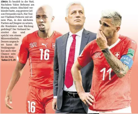  ?? IMAGO/KEYSTONE ?? Gelson Fernandes (l.) und Valon Behrami (r.) werden nicht mehr für Vladimir Petkovic und die Schweiz spielen.