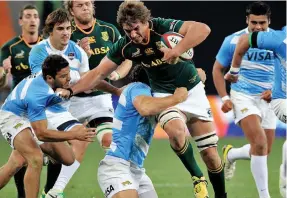  ?? Photo: Daily Maverick ?? Winners… South Africa won their second consecutiv­e test match against Argentina on Saturday.