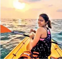  ??  ?? (L) Samyuktha Hegde kayaking in Goa