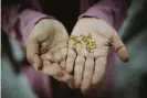  ?? Photograph: Achilleas Zavallis/The Guardian ?? A Yazidi woman who decided to reunite with her daughter in defiance of her community shows a necklace she bought the previous day as a gift for her.