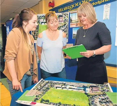  ?? Picture: Steve MacDougall. ?? Jenni McGregor and her mum Pauline McGregor look over the proposals with Penny Lochhead.