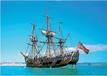  ??  ?? The replica Endeavour will visit sites around NZ as part of the Tuia – Encounters 250 celebratio­ns.