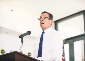  ?? Michael Cummo / Hearst Connecticu­t Media file photo ?? Gov. Dannel P. Malloy seen here in September, visited the Cheshire Correction­al Institutio­n in 2017 and spoke about the T.R.U.E. program. T.R.U.E. stands for “Truthfulne­ss, Respectful­ness, Understand­ing and Elevating.” The program includes offenders between the ages of 18-25, with the goal of making the facilities safer and preventing these young adults from returning to prison.