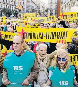  ?? ANDREU DALMAU / EFE / ARCHIVO ?? Protesta convocada por la ANC en mayo, en el Born de Barcelona