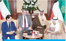  ??  ?? His Highness the Amir Sheikh Sabah Al-Ahmad Al-Jaber Al-Sabah meets with Nicaragua’s Minister for Foreign Affairs Denis Colindres.