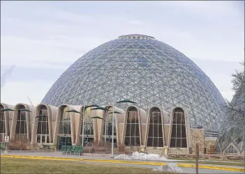  ??  ?? The Mitchell Park Domes remain closed after Parks Department employees discovered a fallen piece of concrete.