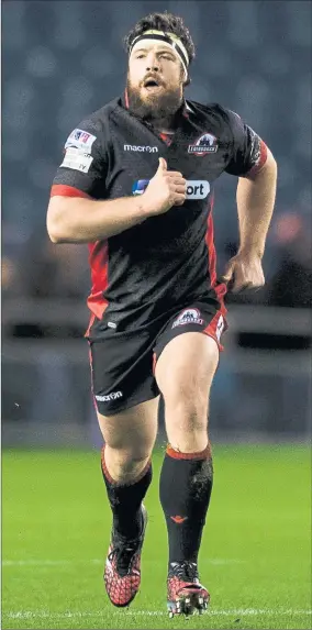  ??  ?? THUMBS UP: Edinburgh prop Alasdair Dickinson has made speedy recovery