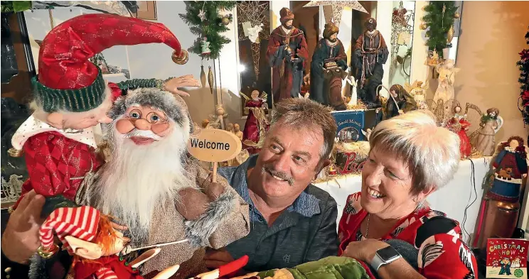  ??  ?? Ken and Sharlene Heaphy have a special reason for opening their Christmas-themed Temuka home to the public this year.