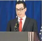  ?? ANDRES KUDACKI/AP ?? Treasury Secretary Steven Mnuchin will be appearing on “This Week” and “Meet the Press,” discussing President Trump’s tax cut plans.