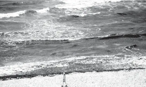  ?? FOTOGRAFÍA ARACELI LÓPEZ ?? La mancha se extiende 480 kilómetros en las playas del Caribe mexicano.