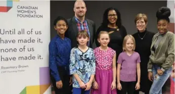  ?? STACEY RODAS/CANADIAN WOMEN’S FOUNDATION ?? The creative minds behind #GirlPowere­d include (front row, from left) Sameya, Ava, Fayla, Julia and Rhi-Onna.