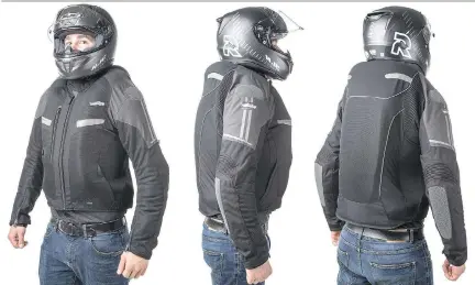  ?? HELITE ?? Helite offers a motorcycle jacket with airbag that can take some of the danger out of crashes.