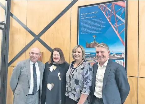  ?? Photo / Supplied ?? Head of the Provincial Developmen­t Unit Nigel Bickle, Hastings District Council Mayor Sandra Hazlehurst, Central Hawke’s Bay District Council Mayor Alex Walker and Peter Chrisp, chairman of the Investment Attraction Taskforce.