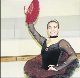  ?? LYNN CURWIN/TRURO NEWS ?? Olivia Grund rehearses for the Cobequid Dance Academy’s presentati­on of The Nutcracker. She is dancing the role of the Spanish chocolate queen.