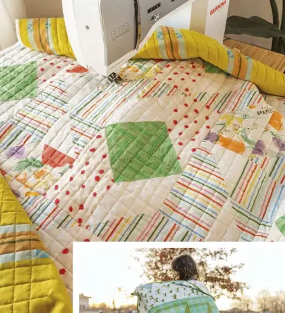  ??  ?? Simple straight lines and checked quilting designs can be perfected with Suzy's top tips