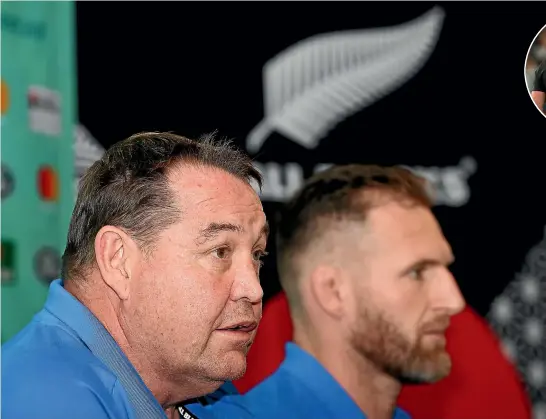  ?? GETTY IMAGES/STUFF ?? End of an era: Between them, Steve Hansen, left, and Kieran Read racked up almost three decades with the All Blacks.