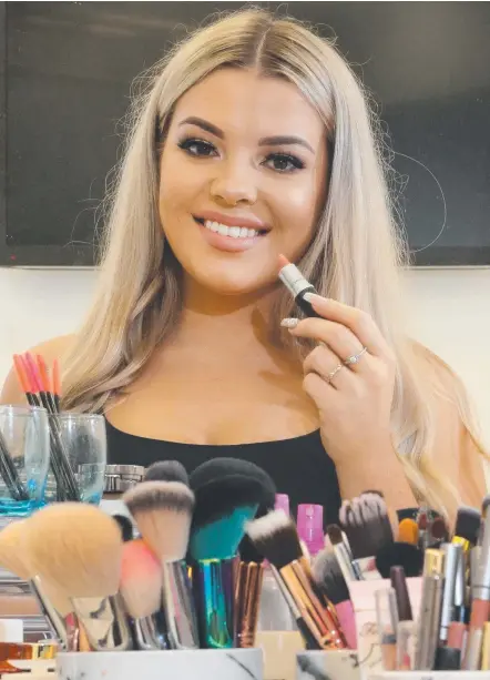  ??  ?? Jasmine Hand is one of the Coast's biggest YouTubers, through her Makeup by Jaz channel. Picture: GLENN HAMPSON