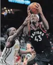  ?? KEVIN C. COX GETTY IMAGES ?? Pascal Siakam had 33 points and 13 rebounds on a night when the Raptors only had nine players.