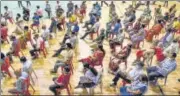  ?? PTI ?? Beneficiar­ies wait at a health centre to receive the dose of Covid-19 vaccine in Guwahati on Thursday.