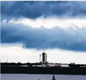  ?? JOE BURBANK/ORLANDO SENTINEL ?? Astronauts Bob Behnken and Doug Hurley were strapped in and ready to go by 4 p.m. Wednesday, with the teams reporting no issues with the rocket. It was the tumultuous weather outside that wasn’t going to calm down in time.