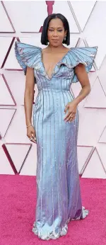  ??  ?? US actress Regina King arrives at the Oscars at Union Station in Los Angeles on Sunday night. | AFP