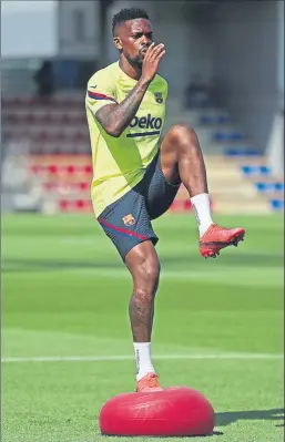  ?? FOTO: FCB ?? Nelson Semedo, entrenando en la Ciutat Esportiva del FC Barcelona