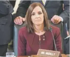  ?? Associated Press file ?? Before a hearing by the Senate Armed Services Subcommitt­ee on Personnel in March, Sen. Martha McSally, R-Ariz., prepares to discuss her sexual assault while serving as a colonel in the Air Force.