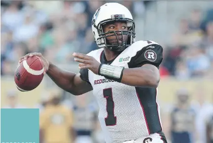  ?? MARIANNE HELM/ GETTY IMAGES ?? Henry Burris says the Redblacks will be better following Thursday’s loss in Winnipeg.
