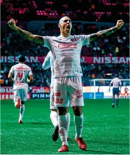  ??  ?? ILUSIÓN. Ariel Nahuelpán celebra un gol en su primera etapa con Tijuana.