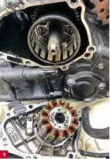  ??  ?? 1 1/ 2014 FZ8 engine misses out on giving the gift of the revised flywheel by a year.