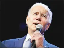  ?? ?? US President Joe Biden speaks during a Democratic National Committee event at the Howard Theatre, on Oct 18, in Washington. (AP)