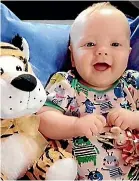  ??  ?? CJ Bodhi White died last year on July 9. His father, David Grant Sinclair, denies murdering the 10-month-old.